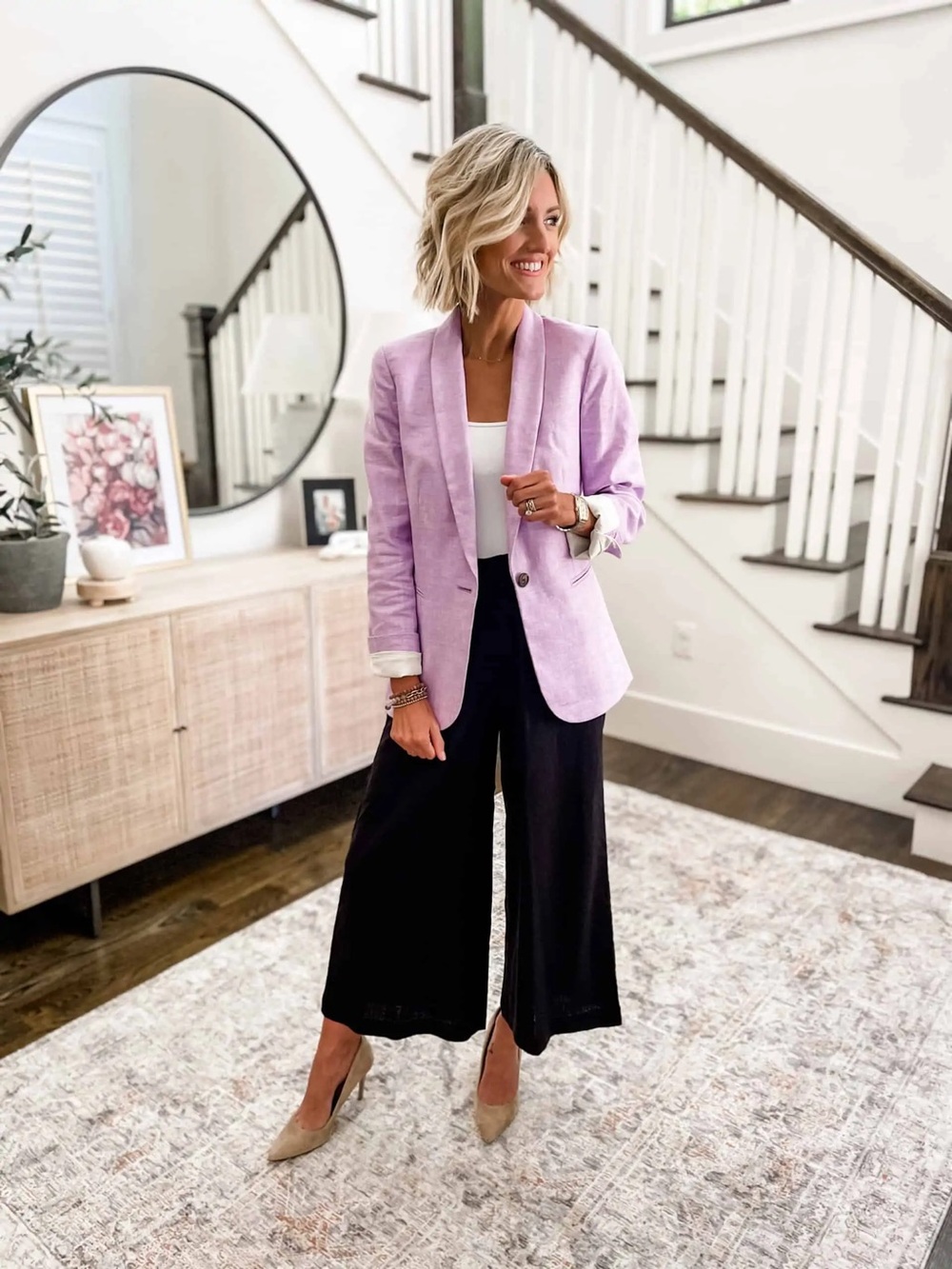 J.Crew Parke Linen Blazer Lilac Stretch Career Jacket Size 4 - Picture 3 of 14